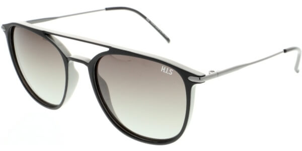 Sluneční brýle HIS model 08104, barva obruby černá mat šedá, čočka hnědá gradál polarizovaná, kód barevné varianty 2. 