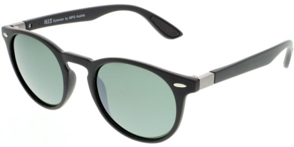 Sluneční brýle HIS model 08118, barva obruby černá mat, čočka stříbrná zrcadlo polarizovaná, kód barevné varianty 1. 