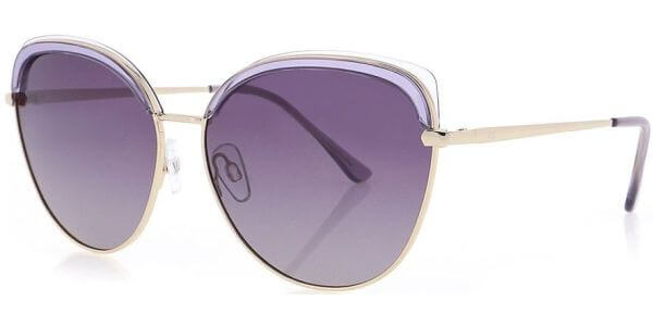 Sluneční brýle HIS model 14103, barva obruby fialová lesk zlatá, čočka fialová gradál polarizovaná, kód barevné varianty 2. 