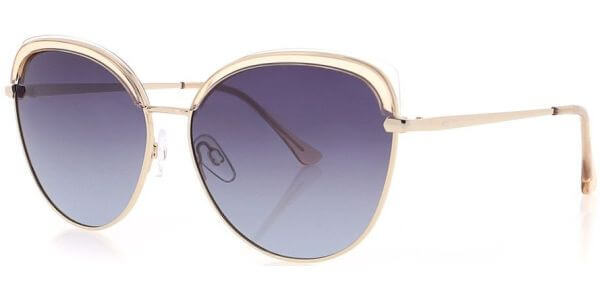 Sluneční brýle HIS model 14103, barva obruby béžová lesk zlatá, čočka modrá gradál polarizovaná, kód barevné varianty 3. 