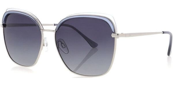 Sluneční brýle HIS model 14104, barva obruby modrá lesk stříbrná, čočka modrá gradál polarizovaná, kód barevné varianty 1. 