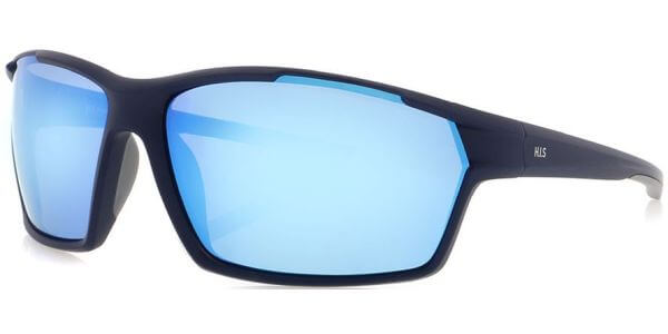 Sluneční brýle HIS model 17102, barva obruby modrá mat šedá, čočka modrá zrcadlo polarizovaná, kód barevné varianty 2. 
