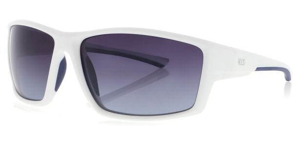 Sluneční brýle HIS model , barva obruby bílá mat modrá, čočka fialová gradál polarizovaná, kód barevné varianty 1. 