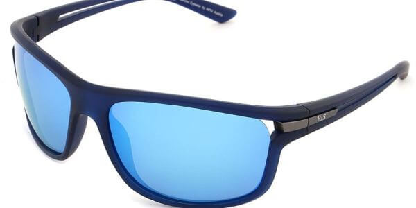 Sluneční brýle HIS model 27105, barva obruby modrá lesk, čočka modrá zrcadlo polarizovaná, kód barevné varianty 3. 