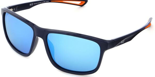 Sluneční brýle HIS model 27107, barva obruby modrá lesk, čočka modrá zrcadlo polarizovaná, kód barevné varianty 3. 