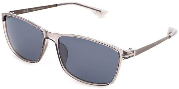 Sluneční brýle HIS model 28104, barva obruby šedá lesk čirá, čočka modrá polarizovaná, kód barevné varianty 2. 