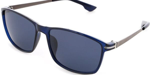 Sluneční brýle HIS model 28104, barva obruby modrá lesk šedá, čočka modrá polarizovaná, kód barevné varianty 3. 