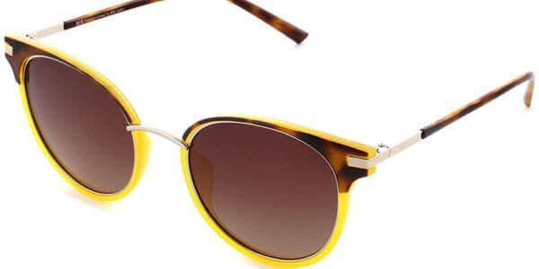 Sluneční brýle HIS model 28113, barva obruby hnědá lesk žlutá, čočka hnědá gradál polarizovaná, kód barevné varianty 2. 