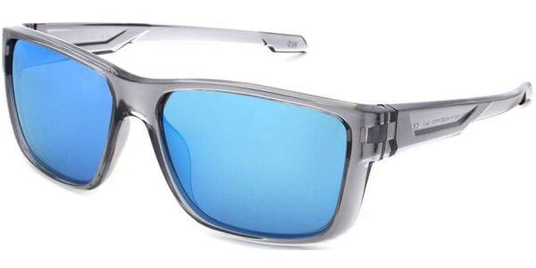 Sluneční brýle HIS model 37103, barva obruby šedá lesk čirá, čočka modrá zrcadlo polarizovaná, kód barevné varianty 1. 