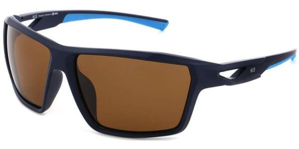 Sluneční brýle HIS model 37109, barva obruby modrá mat, čočka hnědá polarizovaná, kód barevné varianty 2. 
