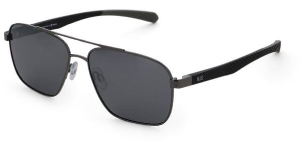 Sluneční brýle HIS model 44105, barva obruby šedá mat černá, čočka stříbrná zrcadlo polarizovaná, kód barevné varianty 3. 