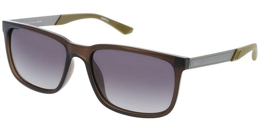 Sluneční brýle HIS model 58104, barva obruby zelená lesk šedá, čočka zelená gradál polarizovaná, kód barevné varianty 3. 