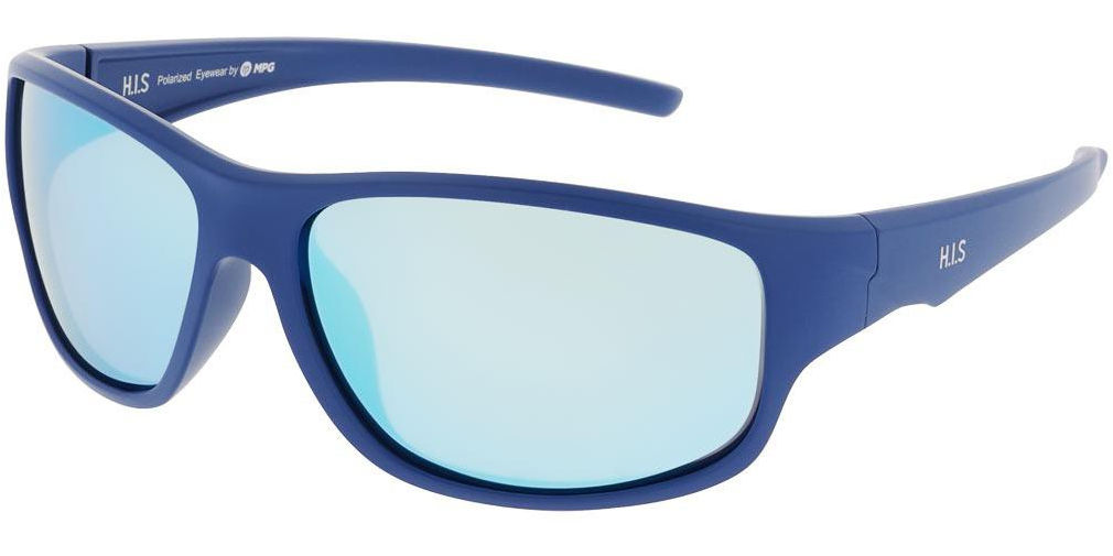 Sluneční brýle HIS model 60103, barva obruby modrá lesk, čočka modrá zrcadlo polarizovaná, kód barevné varianty 2. 
