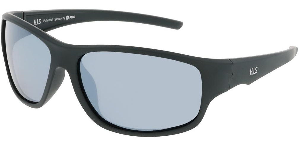 Sluneční brýle HIS model 60103, barva obruby černá lesk, čočka stříbrná zrcadlo polarizovaná, kód barevné varianty 3. 