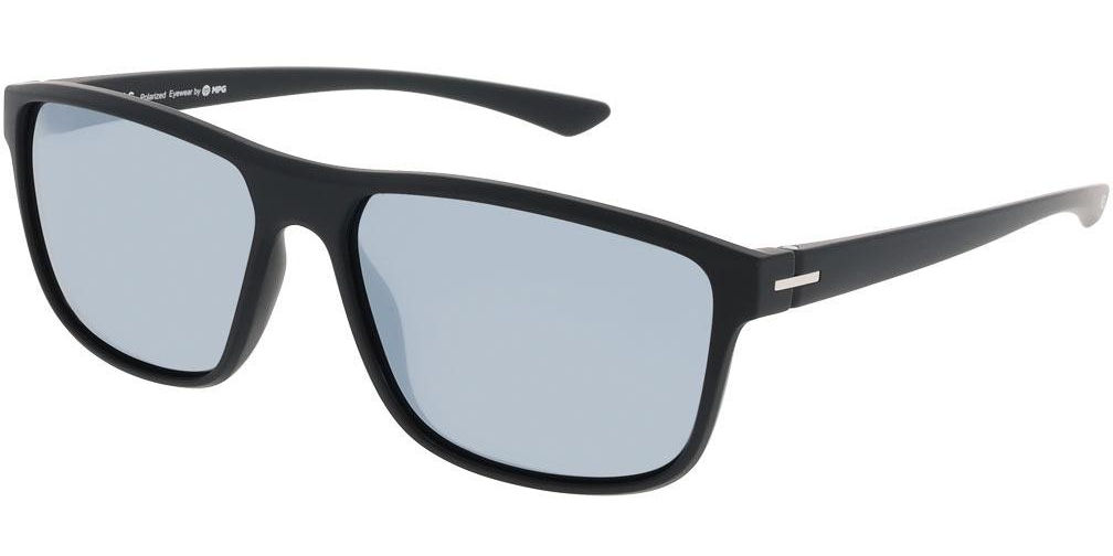 Sluneční brýle HIS model MPG Austria, barva obruby černá mat, čočka stříbrná zrcadlo polarizovaná, kód barevné varianty 1. 