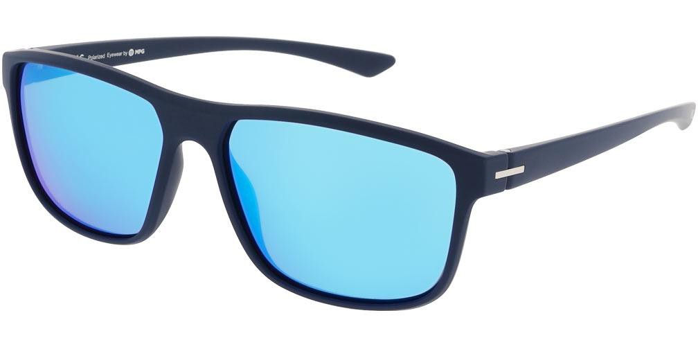 Sluneční brýle HIS model MPG Austria, barva obruby modrá mat, čočka modrá zrcadlo polarizovaná, kód barevné varianty 3. 