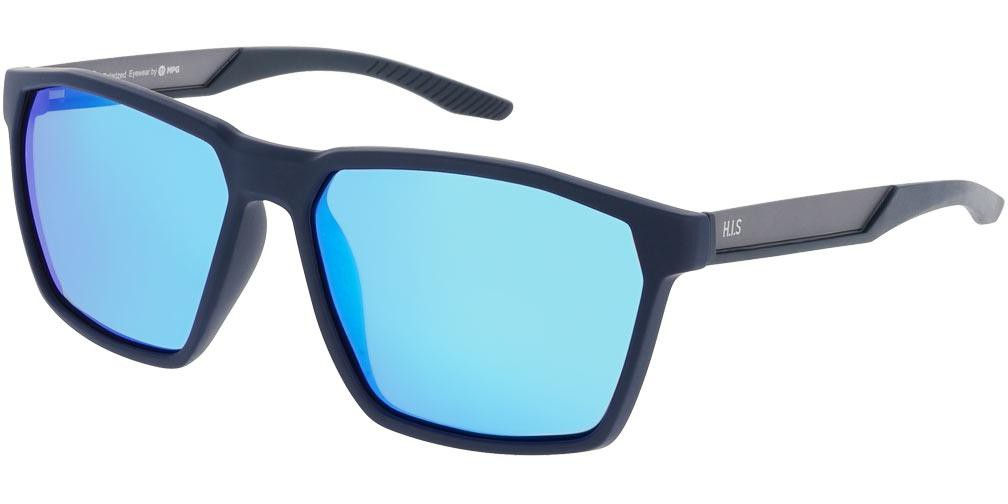 Sluneční brýle HIS model MPG Austria, barva obruby modrá mat, čočka modrá zrcadlo polarizovaná, kód barevné varianty 1. 