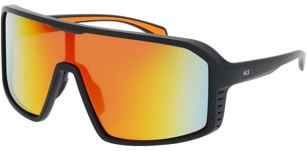 Sluneční brýle HIS model MPG Austria, barva obruby černá mat oranžová, čočka oranžová zrcadlo polarizovaná, kód barevné varianty 1. 