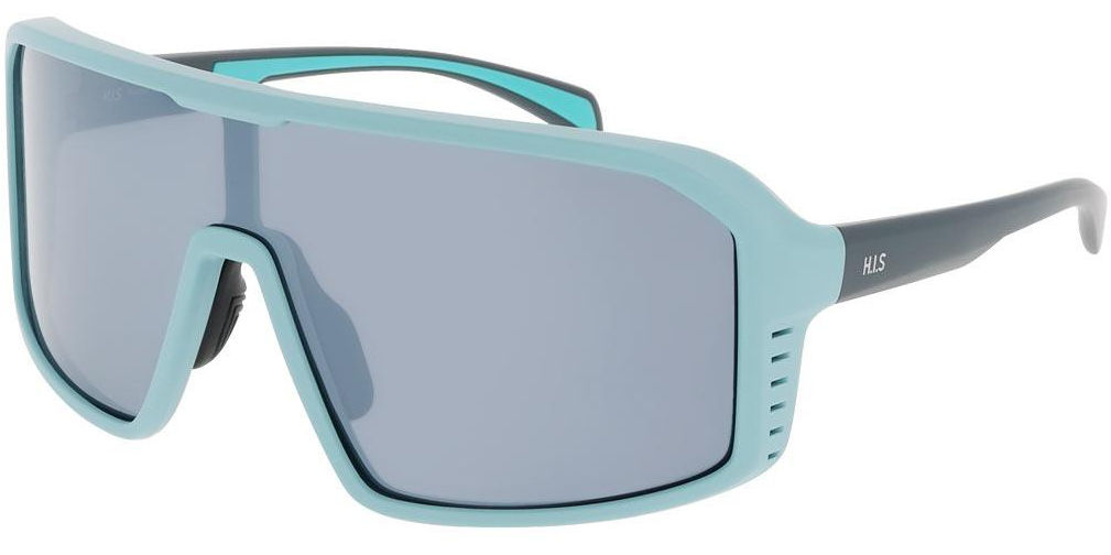 Sluneční brýle HIS model MPG Austria, barva obruby modrá mat šedá, čočka stříbrná zrcadlo polarizovaná, kód barevné varianty 2. 