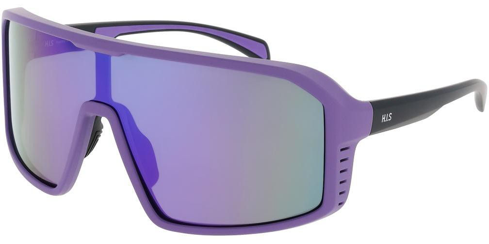 Sluneční brýle HIS model MPG Austria, barva obruby fialová mat černá, čočka fialová zrcadlo polarizovaná, kód barevné varianty 3. 
