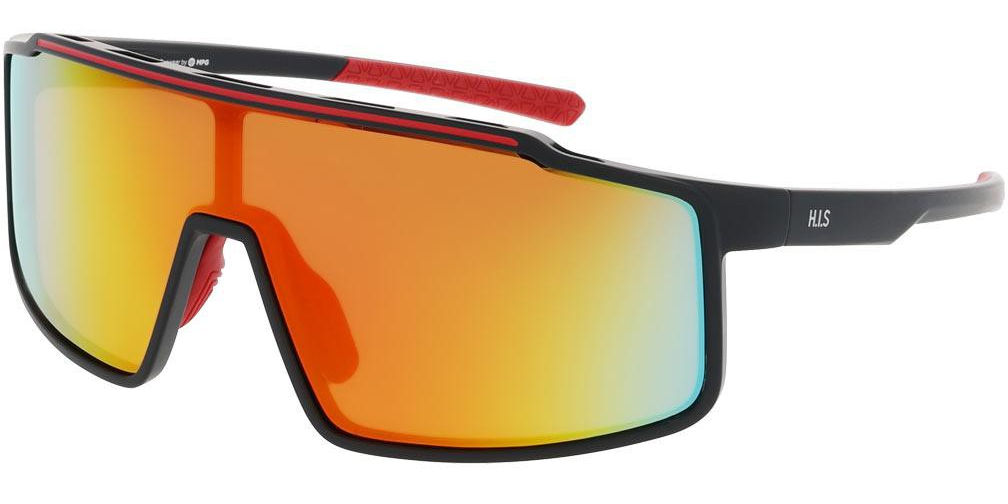 Sluneční brýle HIS model 67107, barva obruby černá mat, čočka červená zrcadlo polarizovaná, kód barevné varianty 1. 