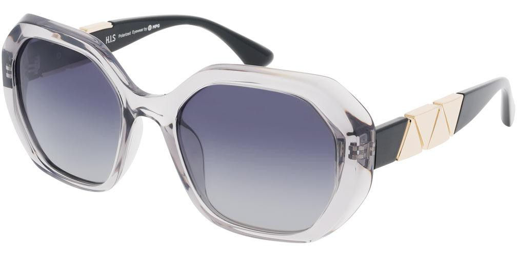Sluneční brýle HIS model MPG Austria, barva obruby čirá lesk šedá, čočka modrá gradál polarizovaná, kód barevné varianty 1. 