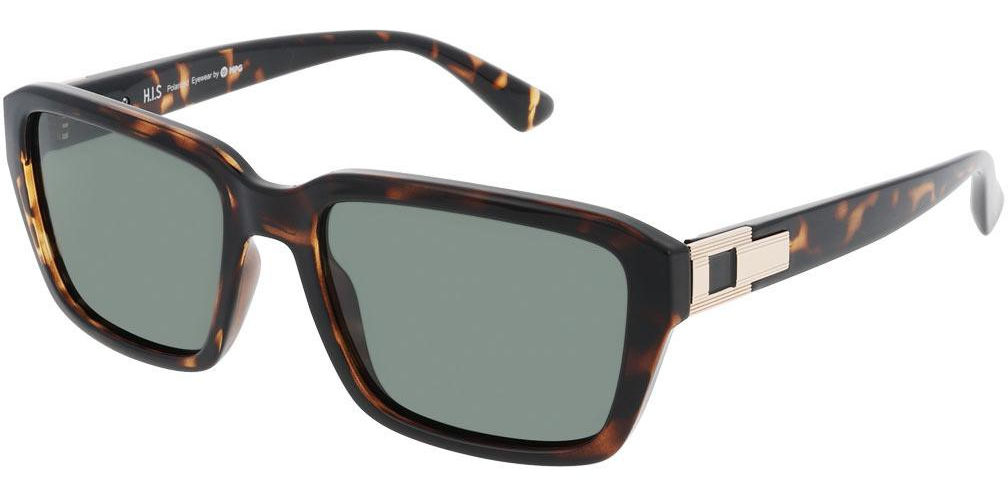 Sluneční brýle HIS model 68114, barva obruby hnědá lesk, čočka zelená polarizovaná, kód barevné varianty 2. 