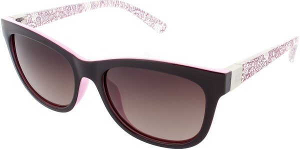 Sluneční brýle HIS model 68118, barva obruby černá lesk růžová, čočka hnědá gradál polarizovaná, kód barevné varianty 4. 