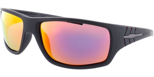 Sluneční brýle HIS model 77109, barva obruby černá mat, čočka červená zrcadlo polarizovaná, kód barevné varianty 2. 