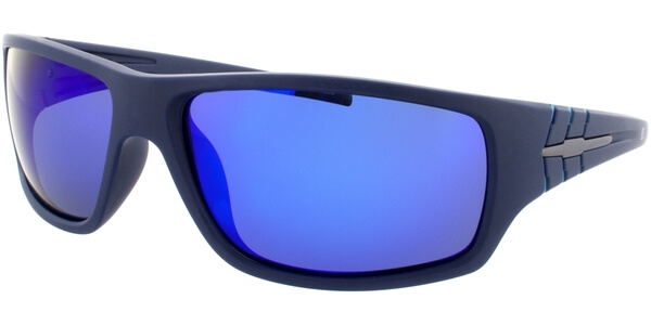 Sluneční brýle HIS model 77109, barva obruby modrá mat, čočka modrá zrcadlo polarizovaná, kód barevné varianty 3. 