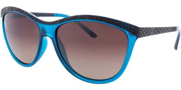 Sluneční brýle HIS model 78115, barva obruby černá mat tyrkysová, čočka hnědá gradál polarizovaná, kód barevné varianty 3. 