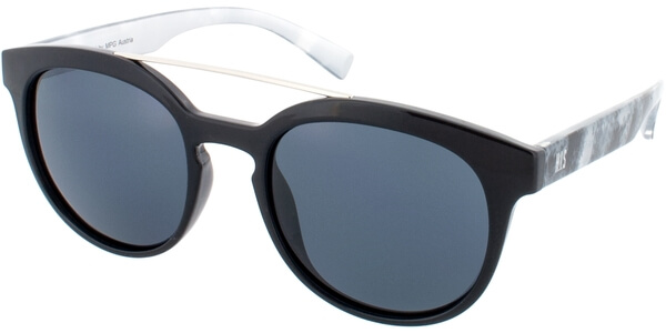 Sluneční brýle HIS model 78128, barva obruby černá lesk stříbrná, čočka šedá polarizovaná, kód barevné varianty 1. 