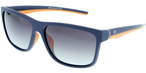 Sluneční brýle HIS model 87102, barva obruby modrá mat oranžová, čočka fialová gradál polarizovaná, kód barevné varianty 2. 