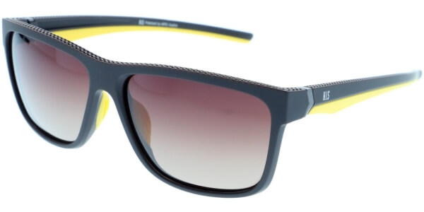 Sluneční brýle HIS model 87102, barva obruby hnědá mat žlutá, čočka hnědá gradál polarizovaná, kód barevné varianty 4. 
