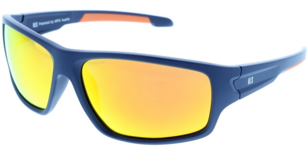Sluneční brýle HIS model 87104, barva obruby modrá mat oranžová, čočka oranžová zrcadlo polarizovaná, kód barevné varianty 2. 