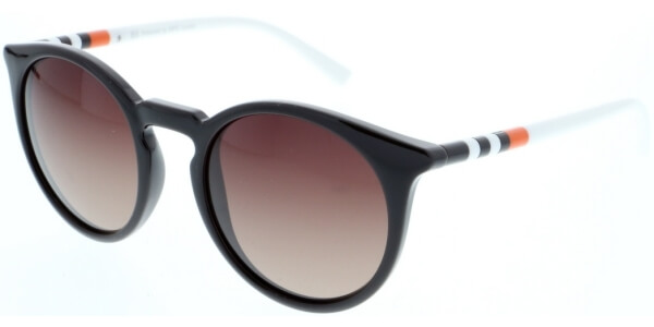 Sluneční brýle HIS model 88117, barva obruby hnědá lesk bílá, čočka fialová gradál polarizovaná, kód barevné varianty 4. 