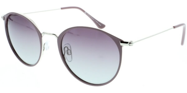 Sluneční brýle HIS model 94106, barva obruby fialová lesk stříbrná, čočka fialová gradál polarizovaná, kód barevné varianty 3. 