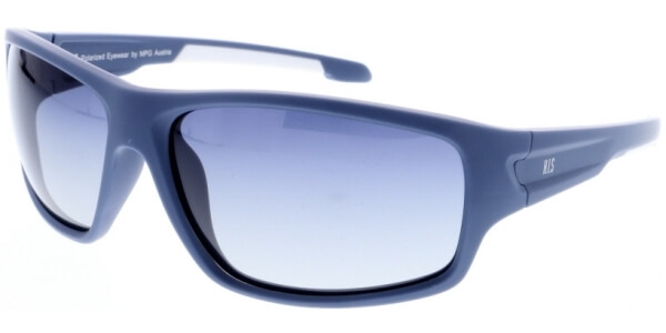 Sluneční brýle HIS model 97103, barva obruby modrá mat bílá, čočka modrá gradál polarizovaná, kód barevné varianty 2. 