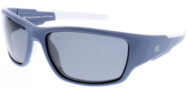 Sluneční brýle HIS model 97104, barva obruby modrá mat bílá, čočka šedá polarizovaná, kód barevné varianty 2. 