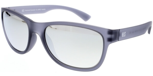 Sluneční brýle HIS model 97109, barva obruby šedá mat, čočka stříbrná zrcadlo polarizovaná, kód barevné varianty 3. 