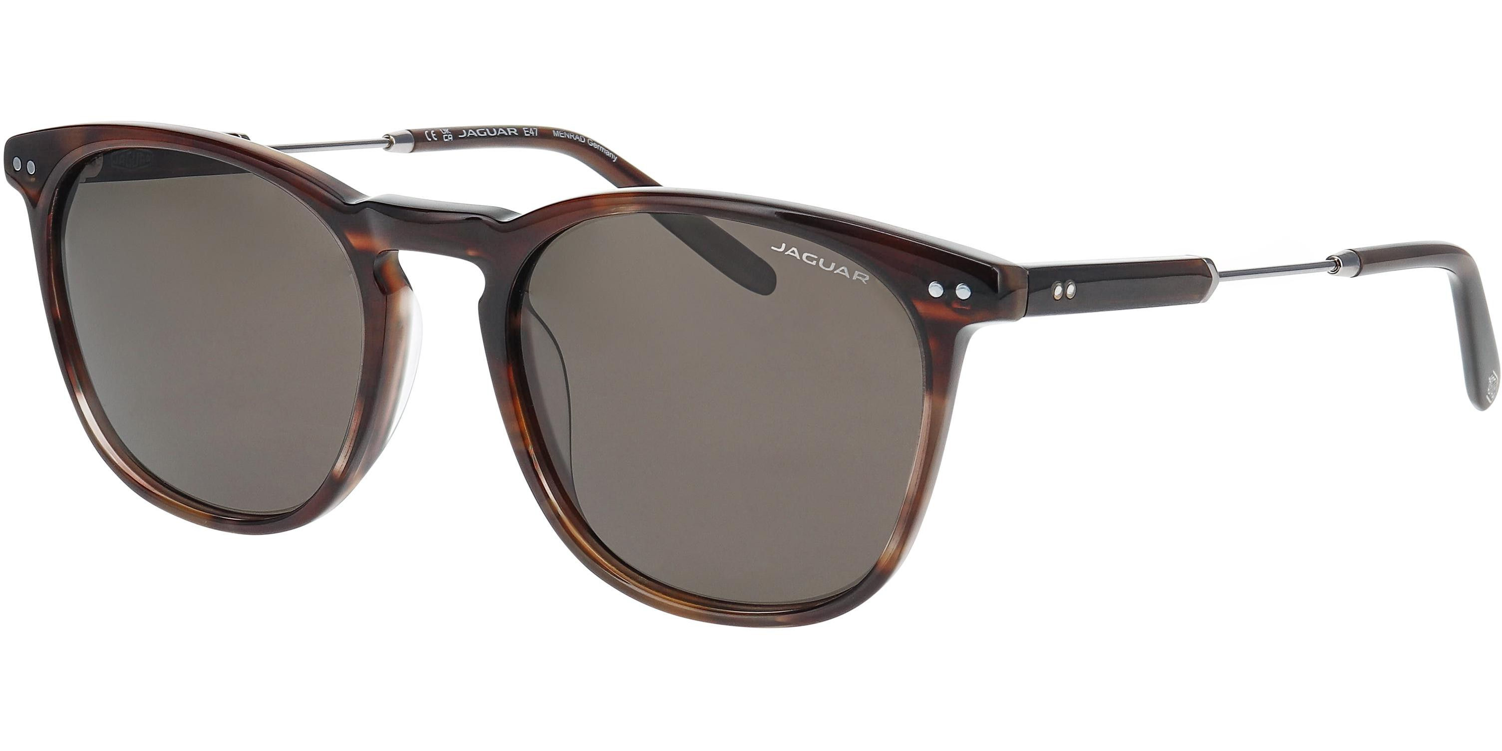 Sluneční brýle Jaguar model 37287, barva obruby hnědá lesk šedá, čočka hnědá polarizovaná, kód barevné varianty 5499. 