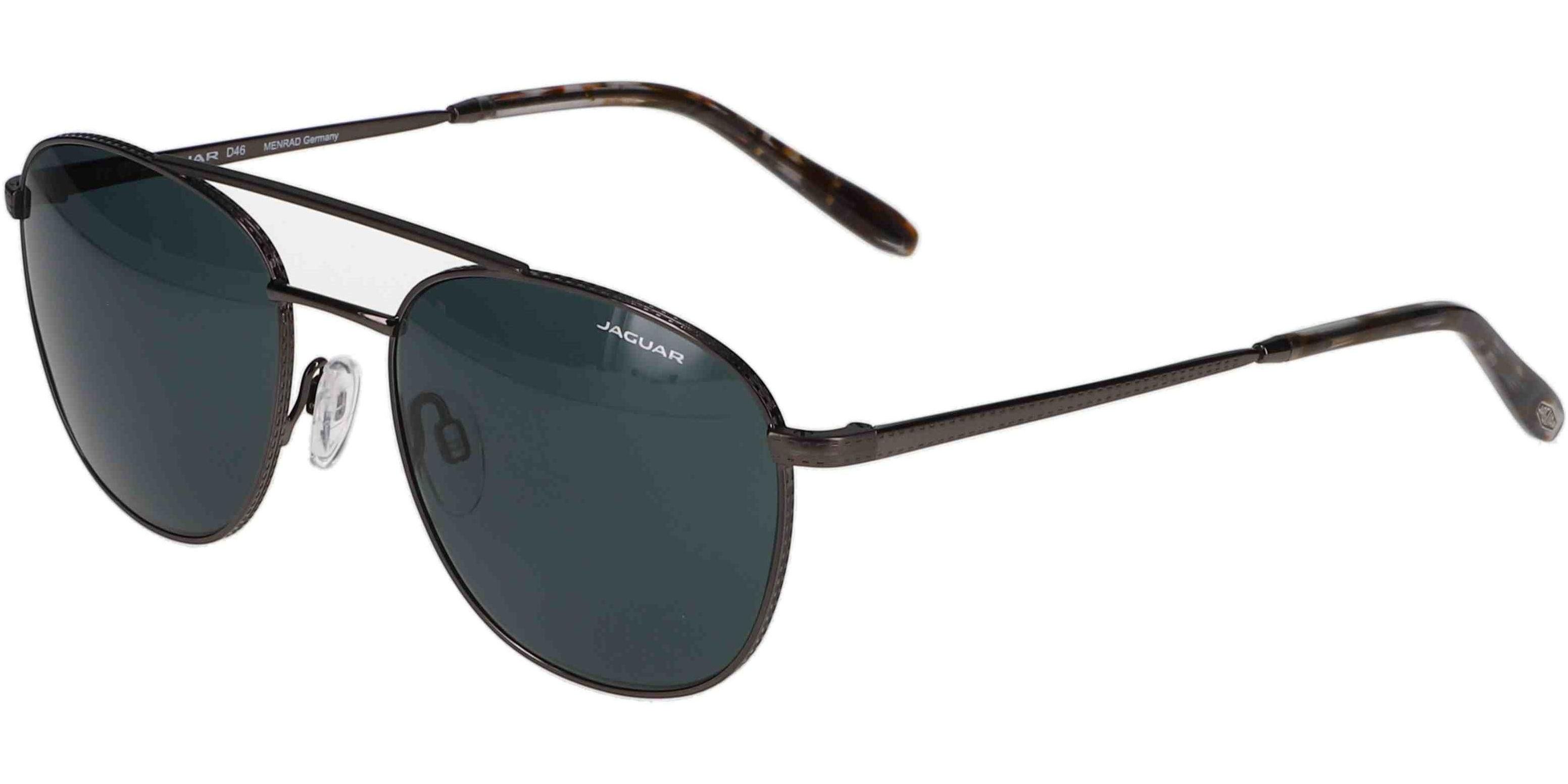 Sluneční brýle Jaguar model Menrad, barva obruby šedá lesk, čočka šedá, kód barevné varianty 4200. 