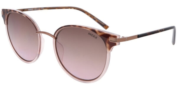 Sluneční brýle MEXX model 6409, barva obruby hnědá lesk růžová, čočka růžová zrcadlo gradál, kód barevné varianty 200. 
