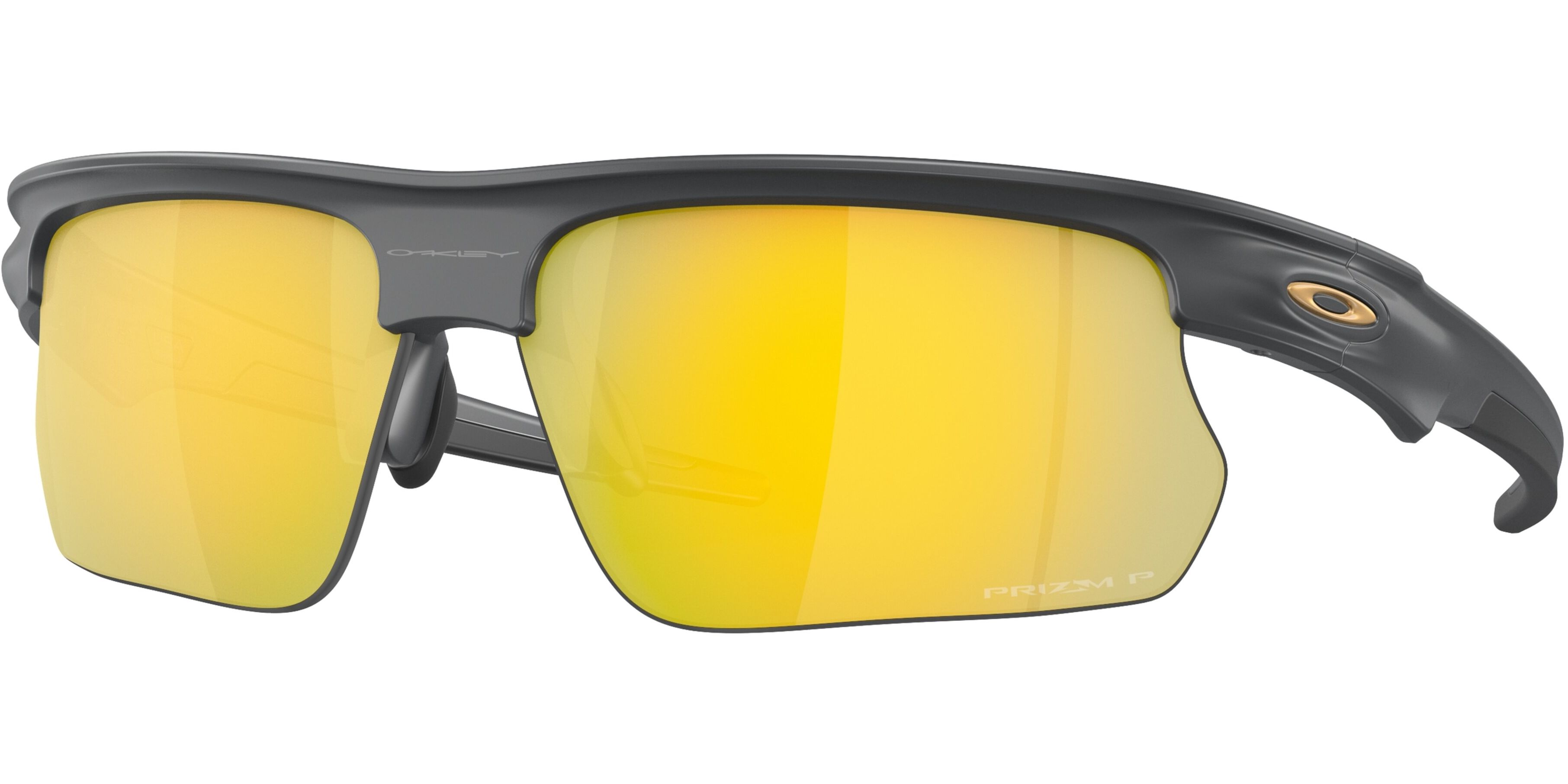 Sluneční brýle Oakley model 9400, barva obruby šedá mat, čočka žlutá zrcadlo polarizovaná, kód barevné varianty 940012. 