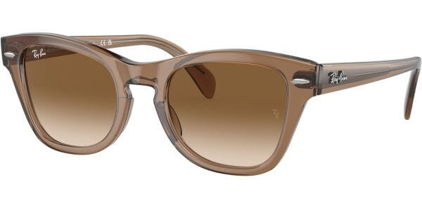 Sluneční brýle Ray-Ban® model 0707S, barva obruby béžová lesk čirá, čočka hnědá gradál, kód barevné varianty 664051. 