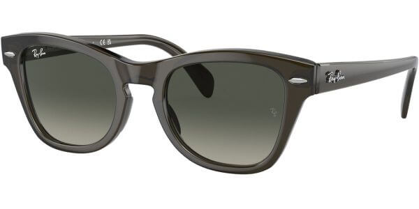 Sluneční brýle Ray-Ban® model 0707S, barva obruby zelená lesk čirá, čočka šedá gradál, kód barevné varianty 664271. 