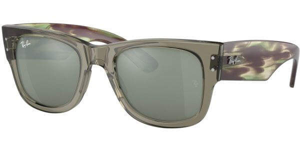 Sluneční brýle Ray-Ban® model 0840S, barva obruby zelená lesk čirá, čočka stříbrná zrcadlo, kód barevné varianty 66355C. 