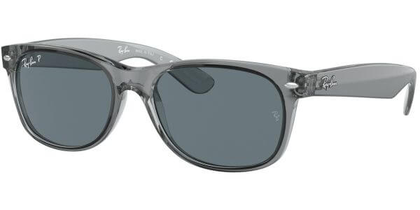 Sluneční brýle Ray-Ban® model 2132, barva obruby šedá lesk čirá, čočka modrá polarizovaná, kód barevné varianty 64503R. 