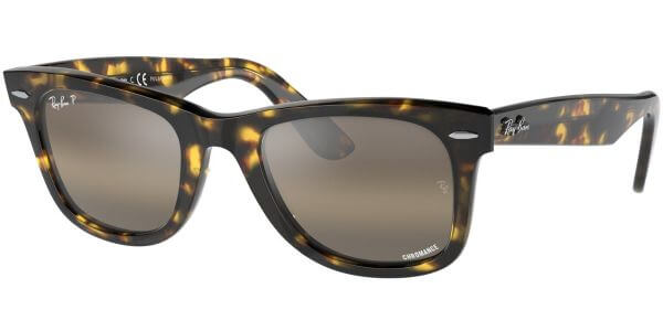 Sluneční brýle Ray-Ban® model 2140, barva obruby hnědá lesk žlutá, čočka stříbrná zrcadlo gradál polarizovaná, kód barevné varianty 1332G5. 