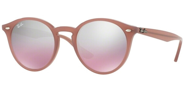 Sluneční brýle Ray-Ban® model 2180, barva obruby růžová lesk, čočka stříbrná zrcadlo gradál, kód barevné varianty 62297E. 
